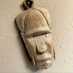 vintage handmade wall mount wood carving